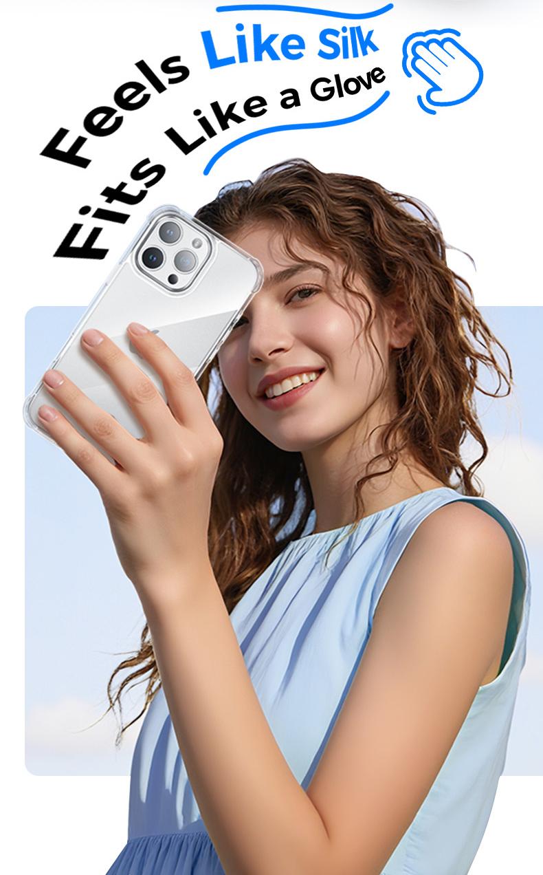 MAGIC JOHN Clear Phone Case for iPhone16/15/14/13/Pro Max, Non-Yellowing, Shockproof, Scratch Resistant Hard Back Phone Cover