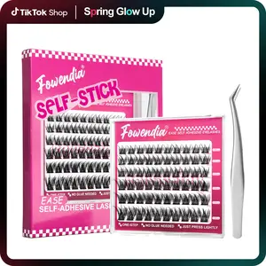 Fowendia Lashes Segmental Self-Adhesive Lashes Waterproof Lash Clusters Kit DIY Cluster No Glue Needed Dramatic Look Bottom Lash 10-16mm Mixed Eyelashes Makeup Cosmetic Lash Extension Eyelash Extensions Kit dealsforyoudays