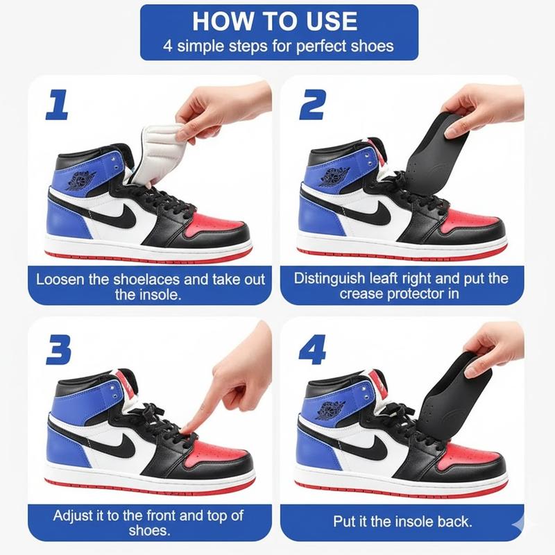 10 Pairs Crease Protectors for Sneakers Shoe Crease Protector No Creases for Air Force Jordan Dunk Low Men's 7-13 Women 5-9 Silicone Toe Box Shields