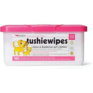 Petkin Tushie Wipes for Cats & Dogs – 100 Count