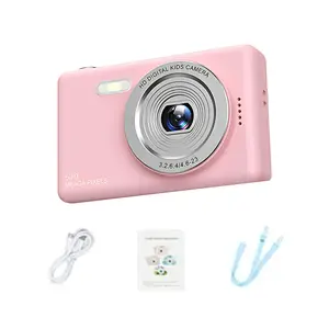 4k Digital Camera 48-megapixel Vlogging Camera for Photography Compact Pocket Camera Vintage Digital Camera Travel Camera Vlog Camera with 8X Digital Zoom 48mp 2.4in LCD Screen Flash Modes (Pink)