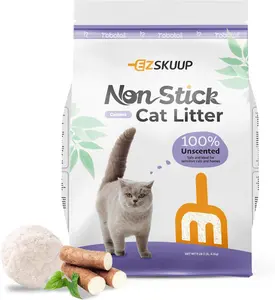 EZSKUUP Ultra-Clumping Non-Stick Cat Litter, Dust-Free & Unscented, Natural Cassava Formula with Powerful Odor Control, Long-Lasting Alternative to Clay Litter, 9 lbs (7.5 Liters) X 1 Pack