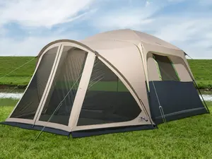 Tents for Camping 6 Person Camping Tent with Screen Porch, Weatherproof Large Cabin Tent with Rainfly and Carry Bag, Family Tent for Outdoor Camping and Backyard