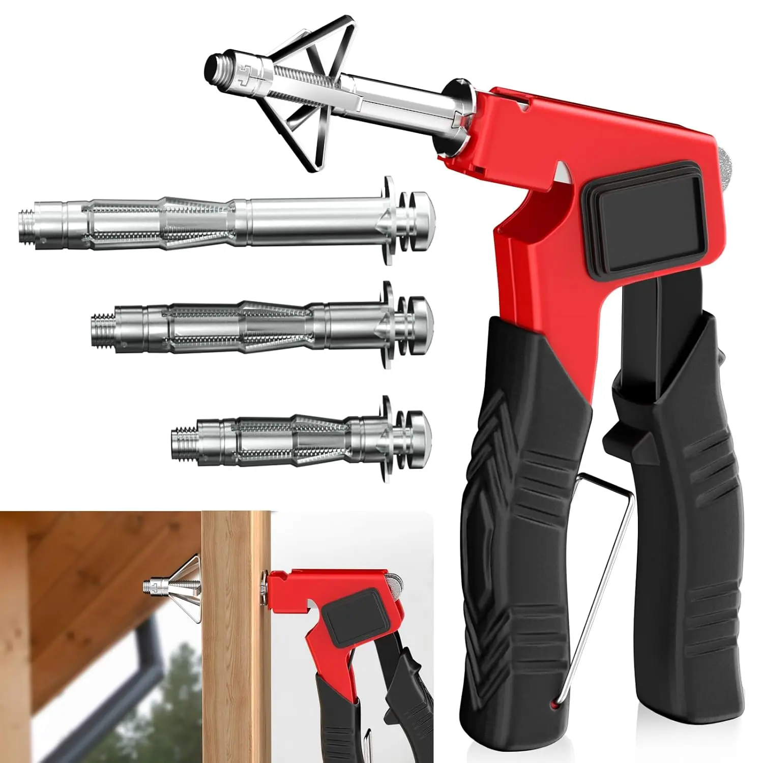 BURMONG Heavy Duty Molly Bolts Kit - 3 Sizes (0.12"-1.28") Metal Hollow Wall Anchors, Screws, Setting Tool, Easy Installation for DIY Projects, Drywall & Plaster (34 Pieces Total), Includes Setting Tool