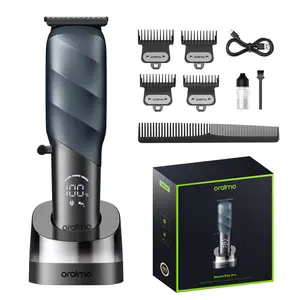 Oraimo MasterTrim Pro Zerogap Cordless Hair Clippers for Men, 10,000 RPM Brushless Motor, DLC & TiN-Coated Blades, 2500mAh Battery, Metallic Professional Barber Trimmer for Home & Salon Use
