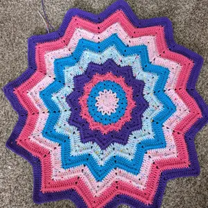 crochet star blanket throw
