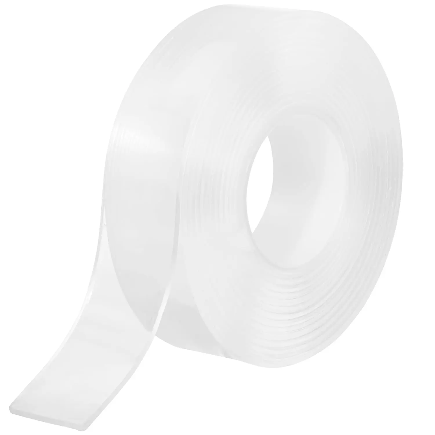 Perco Nano Double Sided Mounting Tape Roll 1x120 Clear Strong Reusable Adhesive for Wall Shelves Picture Hanging Posters Décor Crafts DIY Projects Custom Lengths