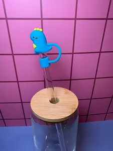 Blue Dinosaur - 3D Straw Topper