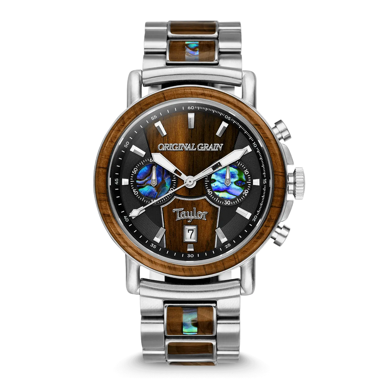 Limited Edition Cameroon Ebony Taylor Guitar Stainless Steel Chrono 44mm