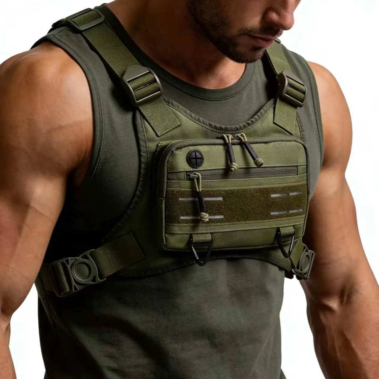 Men's & Women's Active Sports Chest Bag, Running Vest, Hiking, Trail Running and Fitness Multifunctional Chest Bag, Versatile Outdoor Gear Accessories