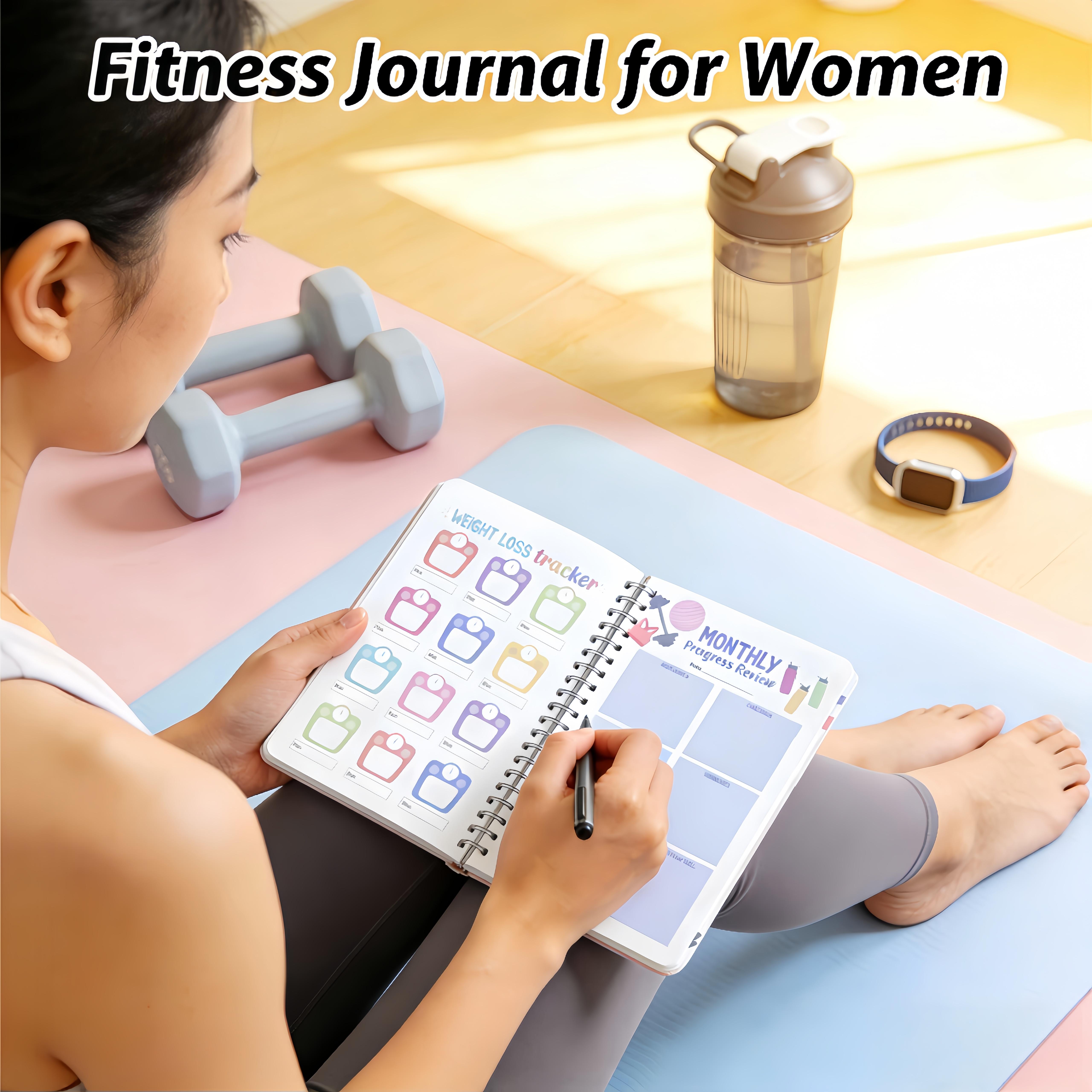 Workout Journal & Fitness Planner – Daily Exercise Log, Weight Tracking, Meal Logs, Undated Gym Notebook for Women