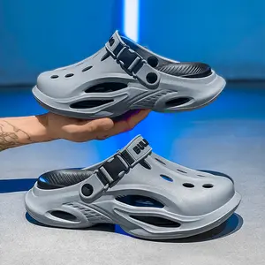 Hole shoes, men's summer wear new thick-soled non-slip and deodorant Baotou soft-soled beach cool slippers