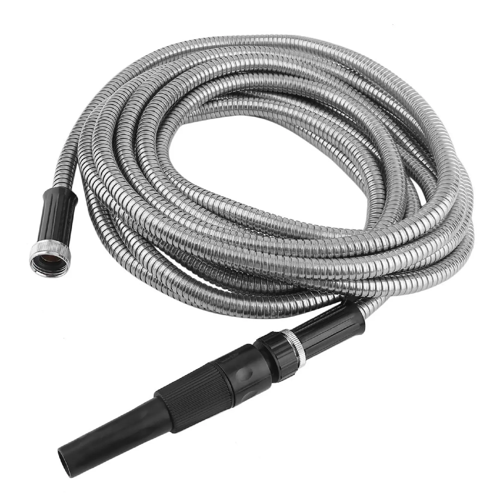 findmall Stainless Steel Garden Water Hose Pipe - 25/50/75/100FT High Pressure, Leak Proof, Lightweight Flexible Metal Hose with Adjustable Jet Nozzle for Outdoor Use,summervibes Heavy Duty Hose