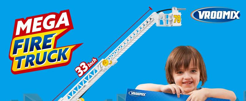 2025 Toys for Kids Extra Large Fire Truck Toys with 33-inch Ladder Lights, Sirens, and Realistic Features Perfect for Boys & Girls Birthday Gifts for Kids Kids Outdoor Play Valentine's Day Gifts for Kids