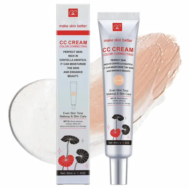 Lightweight 2-Tone CC Cream with Color-Adapting Technology, SPF 30, Water-Based Formula, Moisturizer, Hyaluronic Acid, Light Cover, Broad Spectrum Sun Protection for All Skin Types, Natural Nude Look Radiance Matte BB Cream Cosmetics Hydrate bb cream
