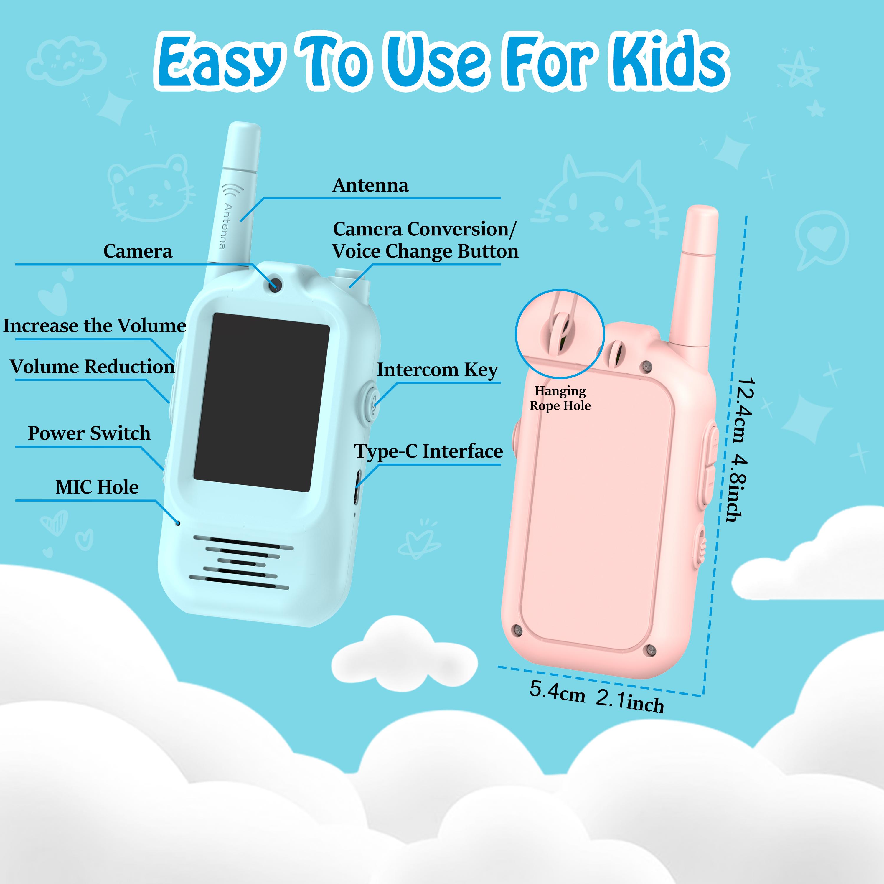 Video Walkie Talkies for Kids, Christmas Gift Handheld Rechargeable Video Intercom Kids Walkie Talkies, Indoor Outdoor Toys for Family Games, Outside, Camping, Hiking for Boys Girls Ages 3-12 (Blue/Pink) Video Walkie Talkies for Kids, Christmas Gift Handheld Rechargeable Video Intercom Kids Walkie Talkies, Indoor Outdoor Toys for Family Games, Outside, Camping, Hiking for Boys Girls Ages 3-12 (Blue/Pink)