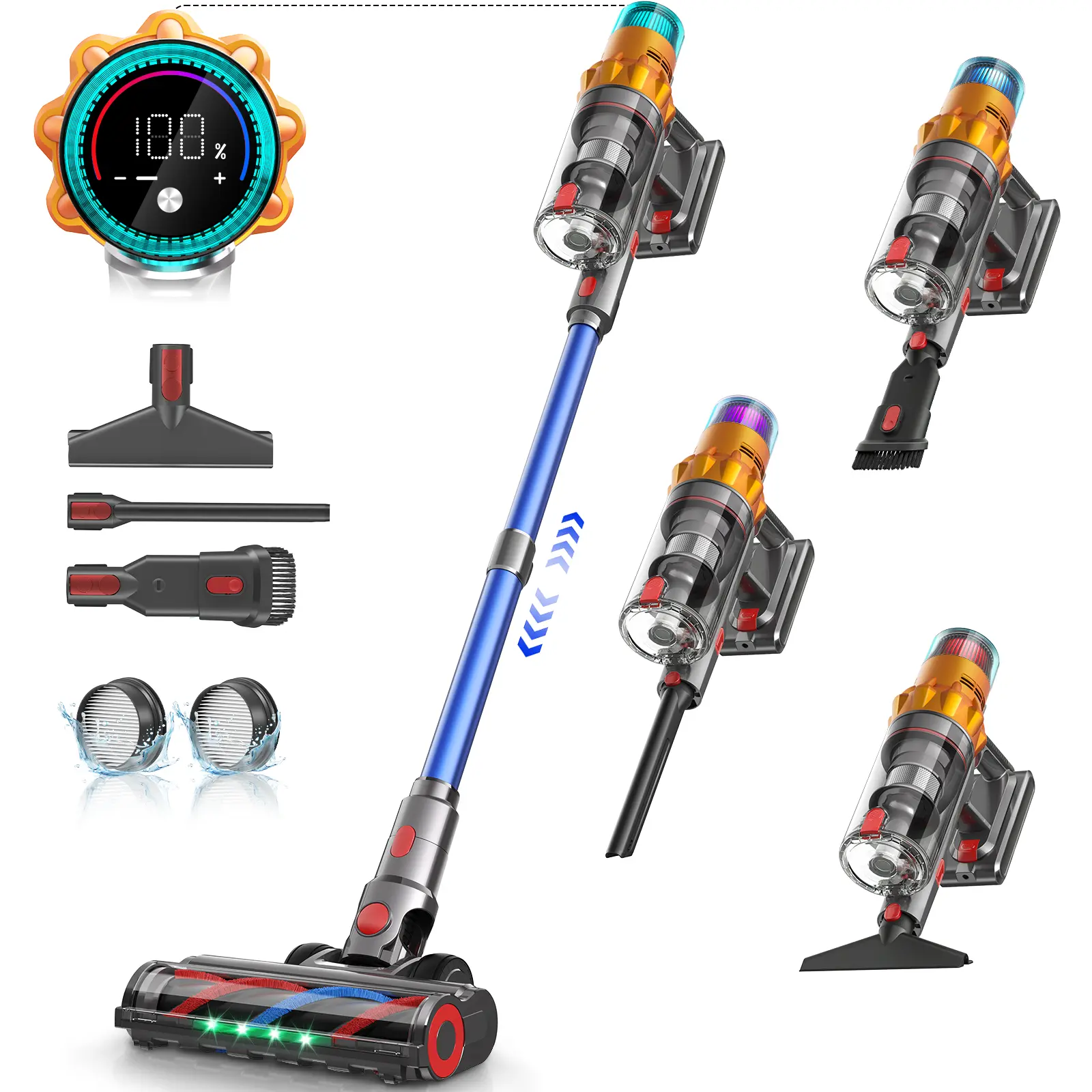 BELIFE S8 Cordless Vacuum Cleaners for Home, 8-in-1/48Kpa Powerful Suction, Up to 65 Minutes, Self-Standing Cordless Stick Vacuum Cleaner, Lightweight Anti-Tangle Rechargeable Vacuum for Floor/Carpet/Pet Hair/Car