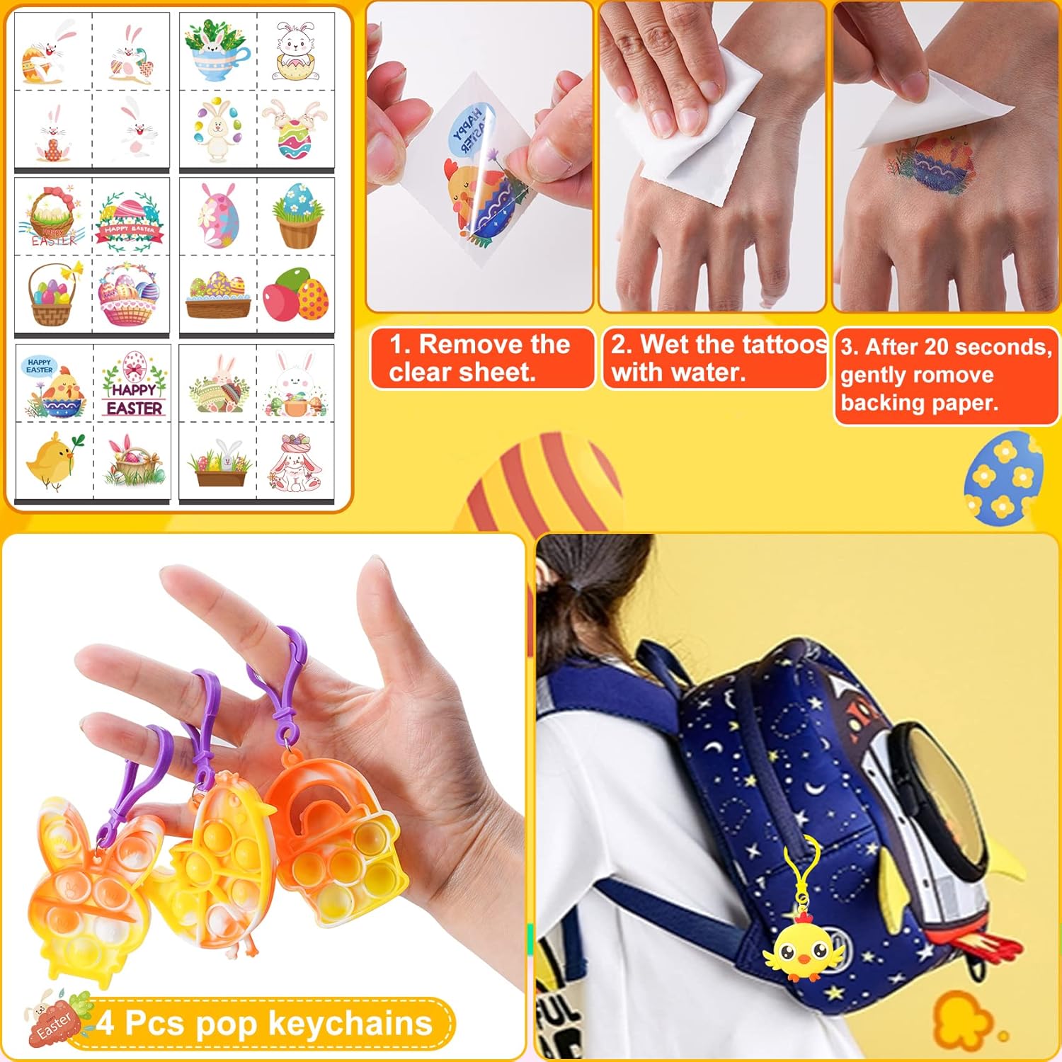 100 Pcs Easter Egg Fillers & Basket Stuffers for Kids – Boys & Girls Easter Party Favors, Classroom Prizes, Goodie Bags, Easter Egg Hunt Toys & Gifts