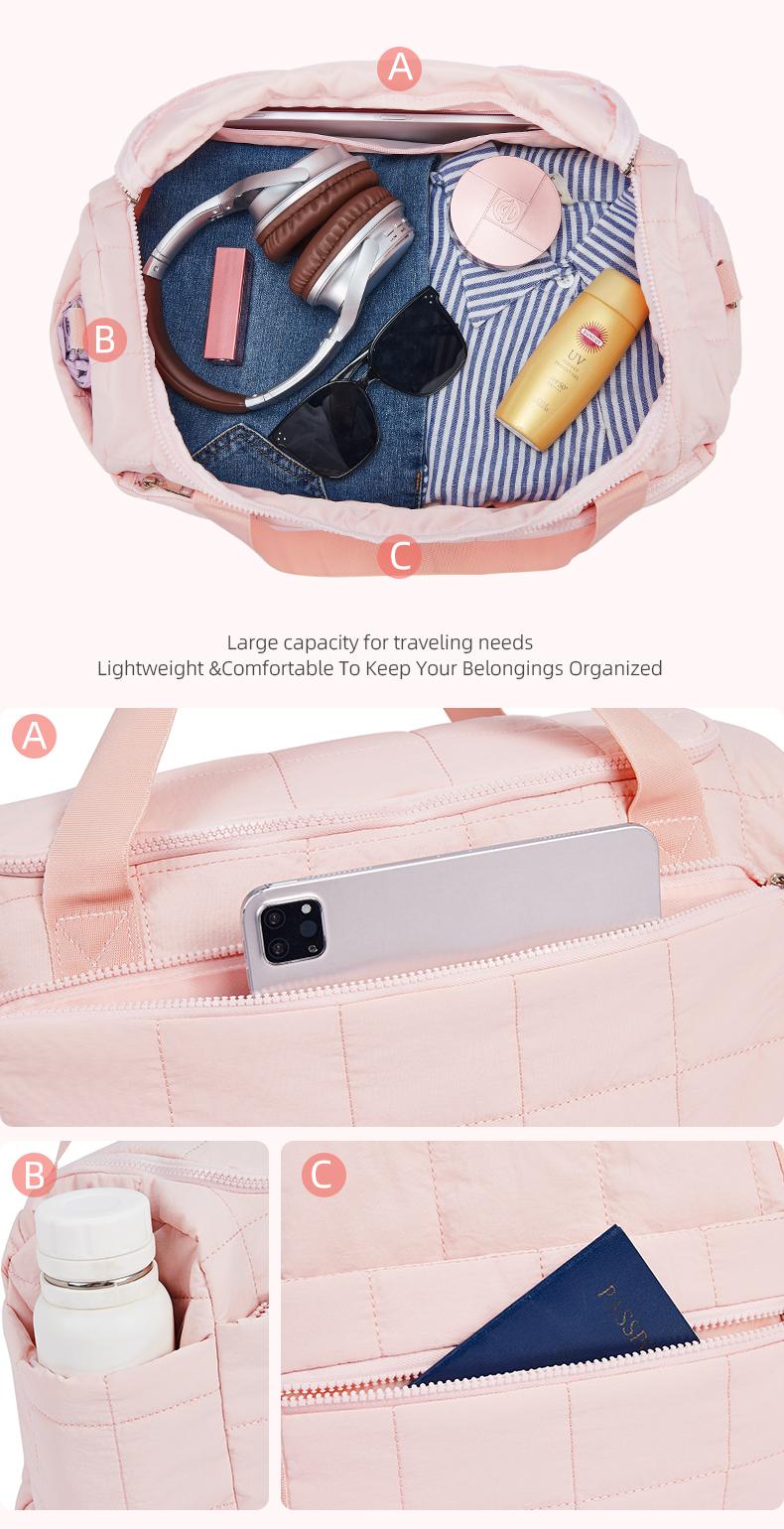 WESTBRONCO 2026 New In Chic Puffer 25L Travel Bag Duffle Bag with Wet Pocket Women Carry All Weekender Bag Waterproof Bag Gym Durable FASHION Bag for Winter Lightweight   Traveling Garment Hospital Bag Mom Gift for her