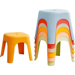 6 Pack School Plastic Stackable Stools, 11.8 Inch Height Colorful Nesting Stools, Portable Backless Stool for Classroom Students, Flexible Seating Chairs for School Home Office