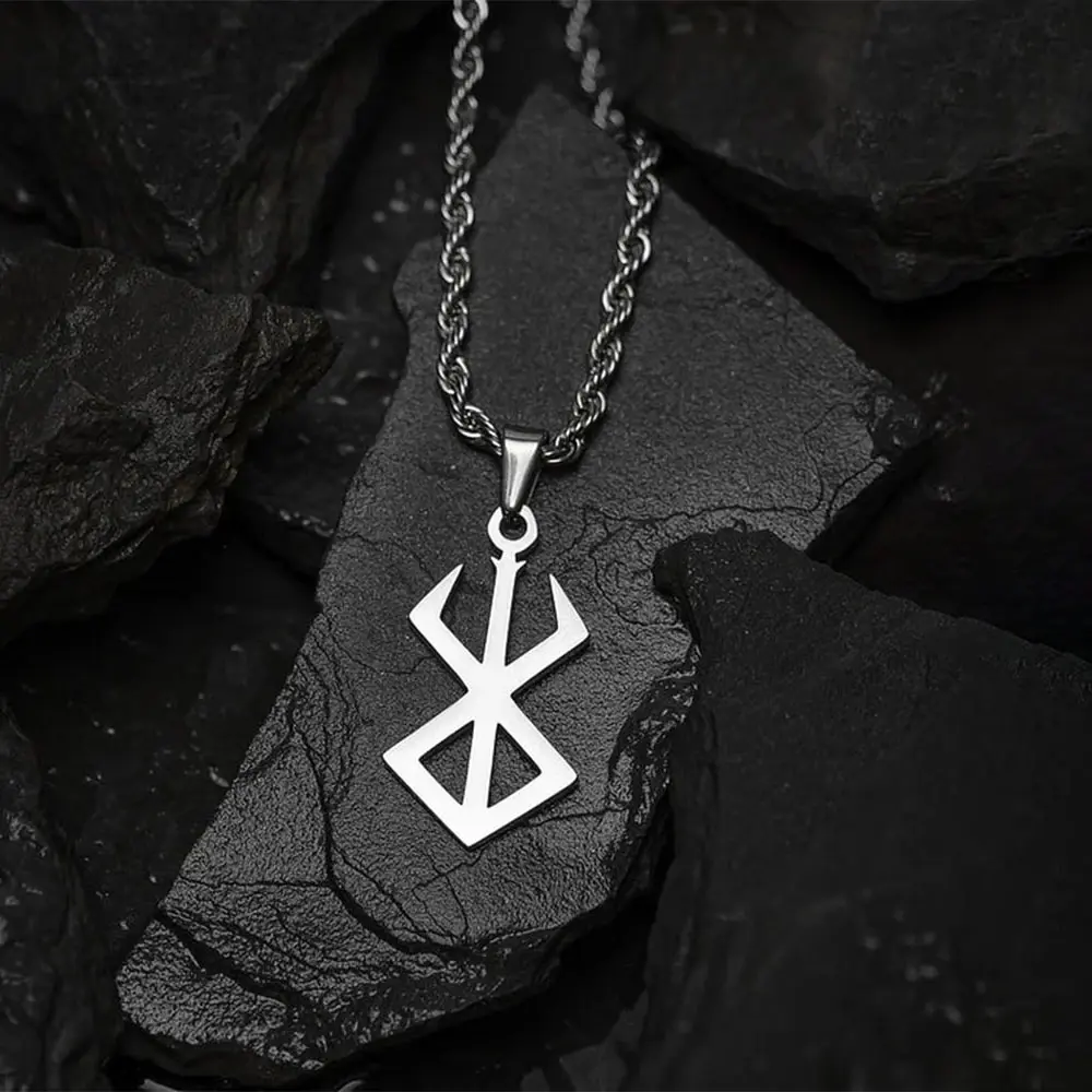 Animal Berserker Cuts Sword Necklace Stainless steel Logo Necklace Guts Sword Logo Pendants Unisex Jewelry costume Necklace Halloween Gift