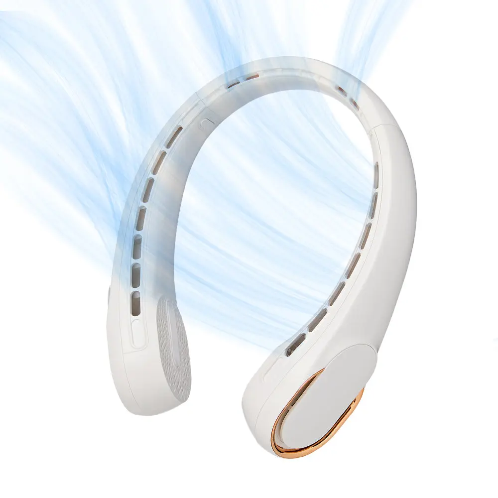 MAVIÉ Portable Neck Fan, Hands-Free Bladeless Personal Fan, 16H Long Battery Life Rechargeable Wearable Fan, 3 Speeds, Quiet 360° Airflow, Lightweight Travel Cooling Fan, Headphone Design
