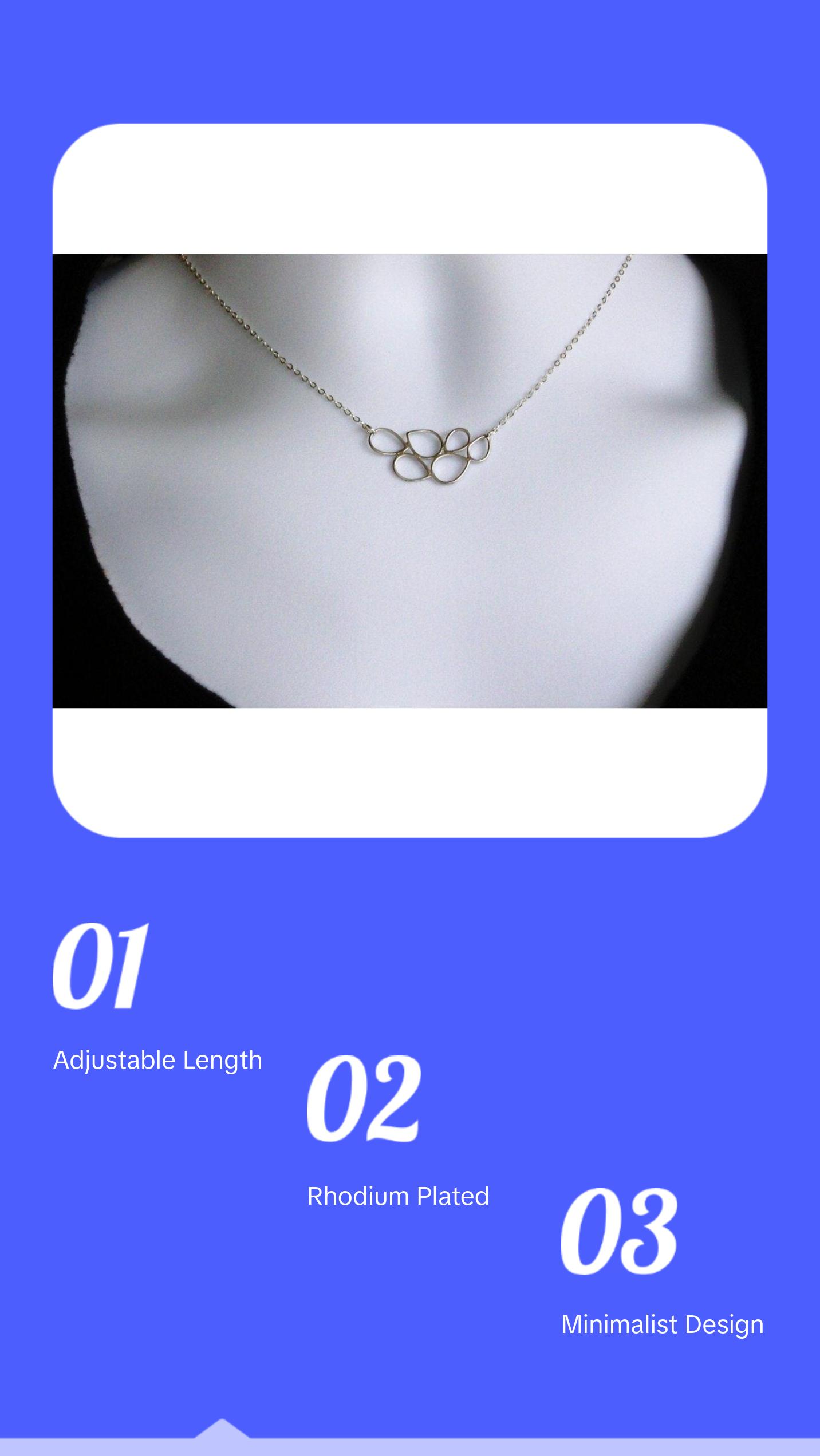 Geometric Circle Necklace - Silver Geometric Necklace, Sterling Silver Necklace, Valentines Day, bridesmaid gifts, grey, silver, white