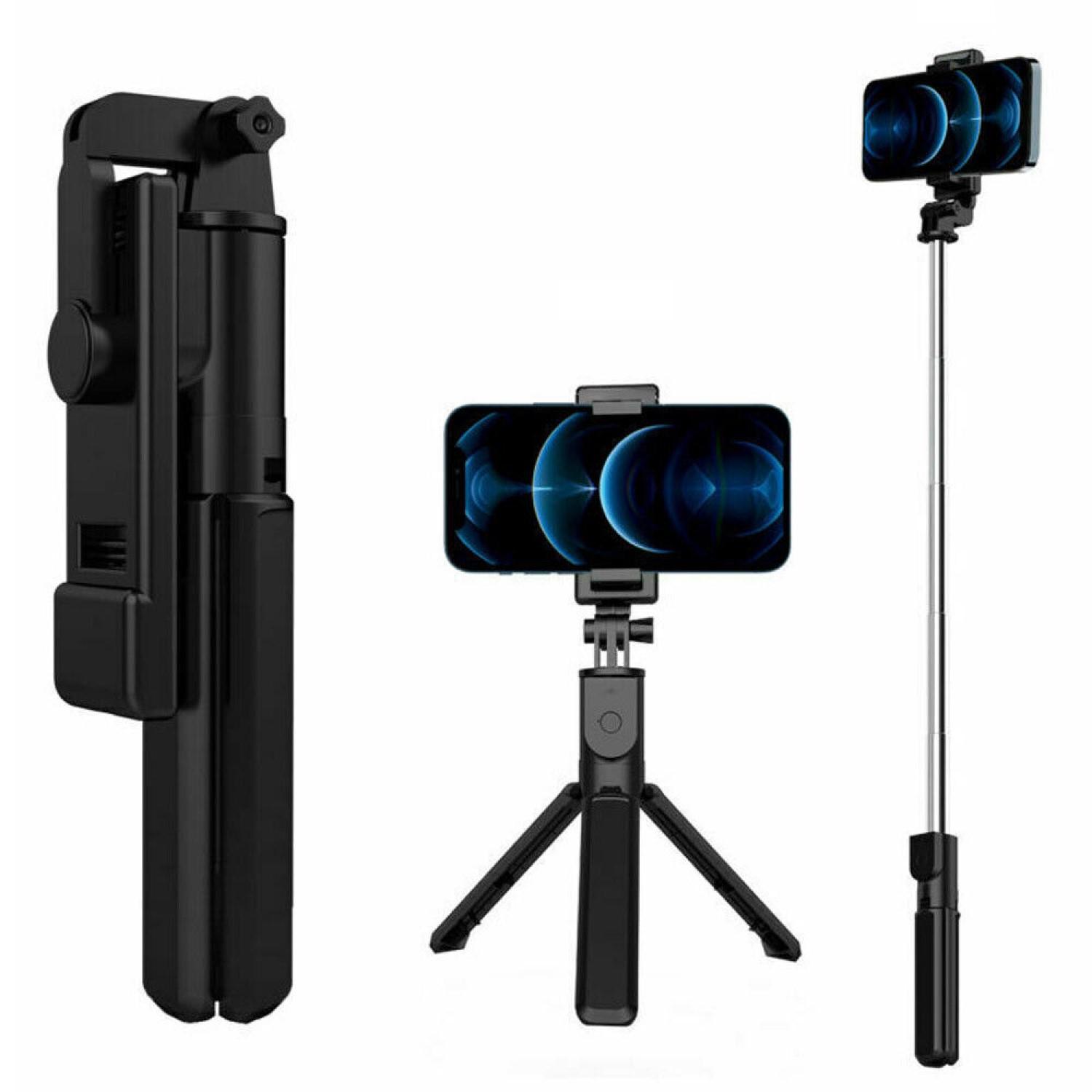 680mm(H) 360° Rotation 2 in 1 Selfie Stick Adjustable Telescoping Tripod Stand Desktop Portable Travel Holder with Wireless Remote, 27" Universal Fits for iPhone Samsung Accessories Cellphone Smartphone