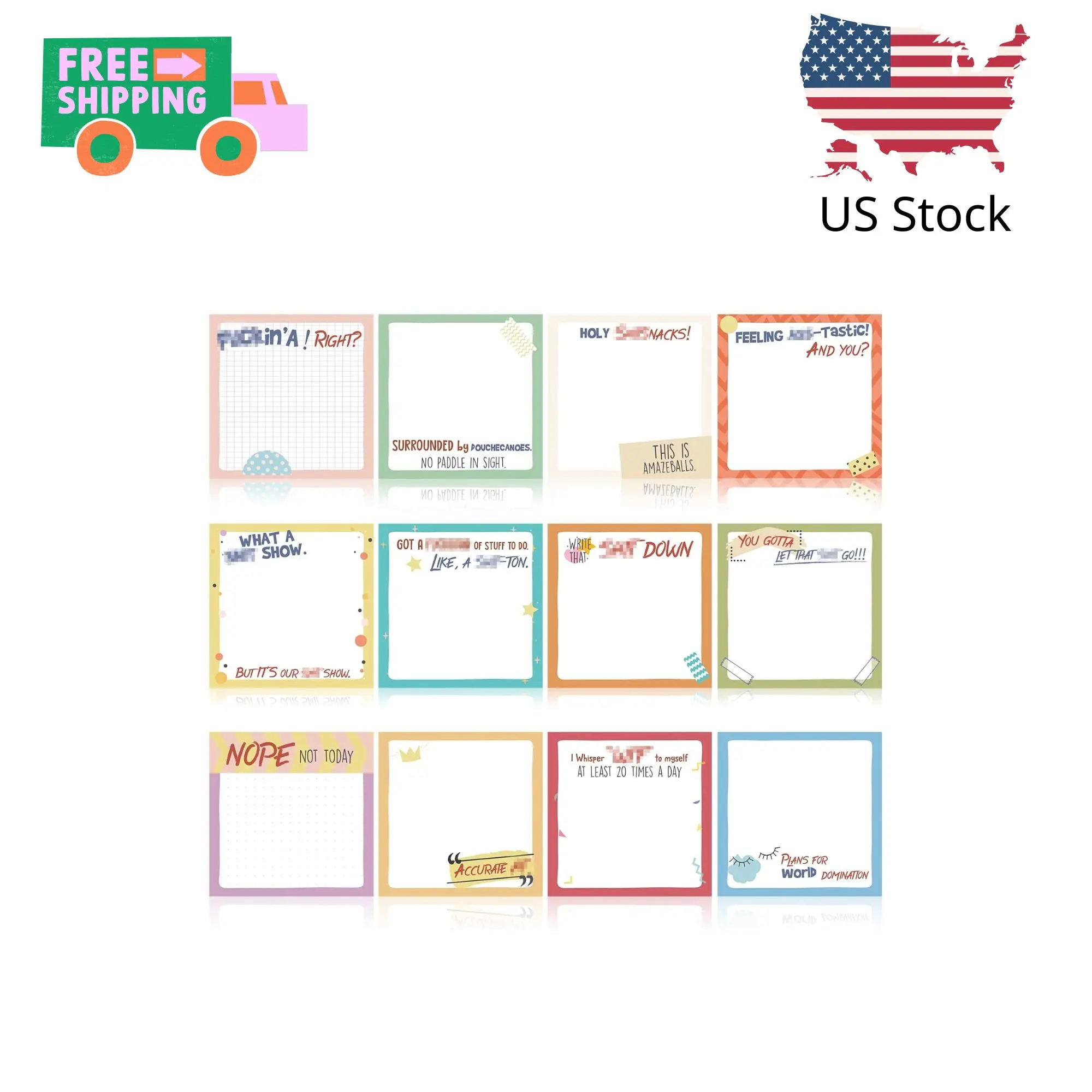 Fun Notes Messages 12 Pcs Funny Sticky Notes with Fun Messages 3 x 3 Inch - TikTok Shop