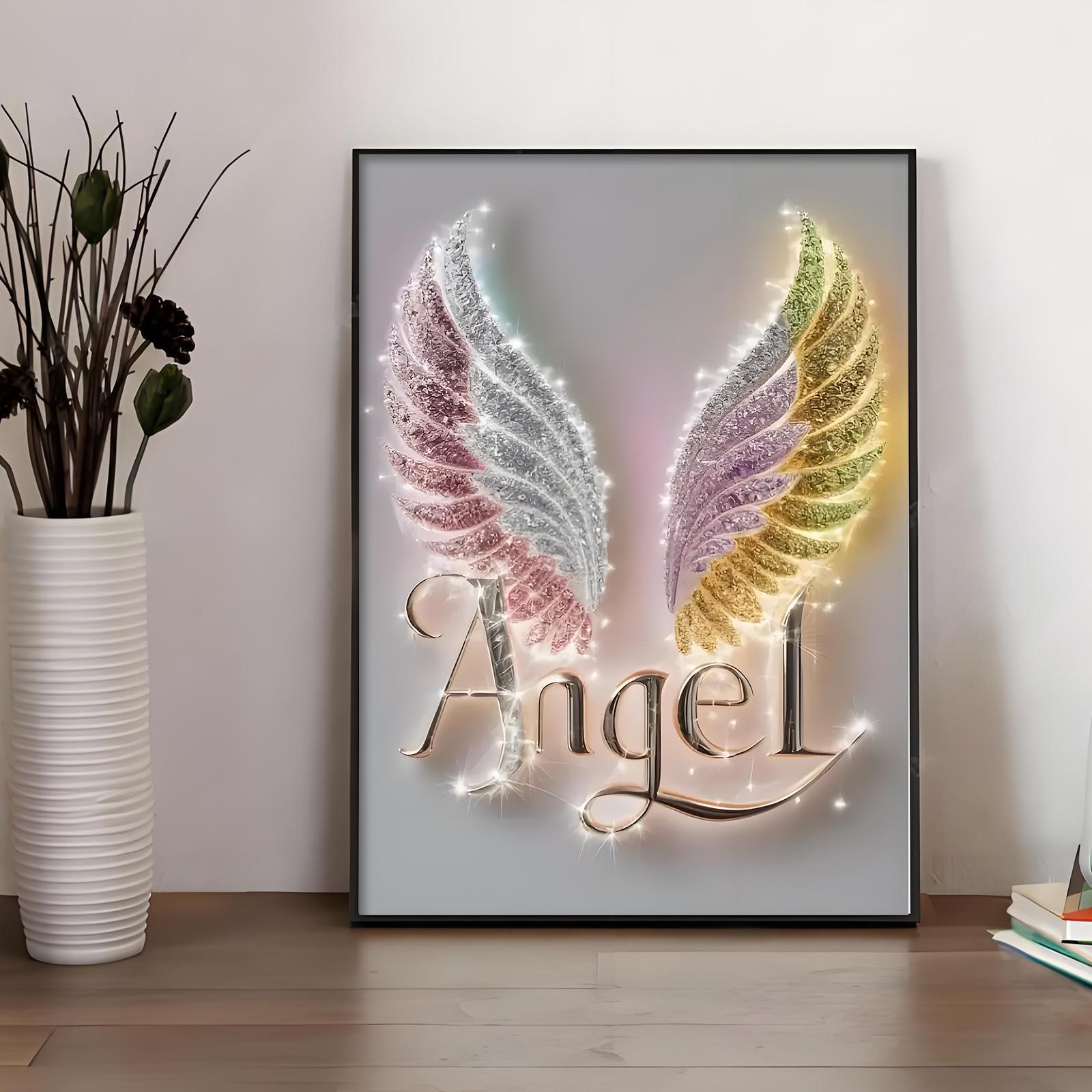 Diamond Paintings Kits for Beginners,Angel Wings Diamond Arts Kits for Adults, 5D DIY Full Drill Paint by Diamond Dots,Gem Art Painting Kit for Home Wall Decor 11.8x15.8 Inch,Suitable for Gifting