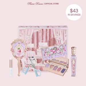 Flower Knows Amethyst Charm Set - Must Have Makeup Kit with 6 Pieces, Includes Eyeshadow Palette, Lip Gloss, Mirror and Eyelash Curler, Best Choice For Holiday Gifts