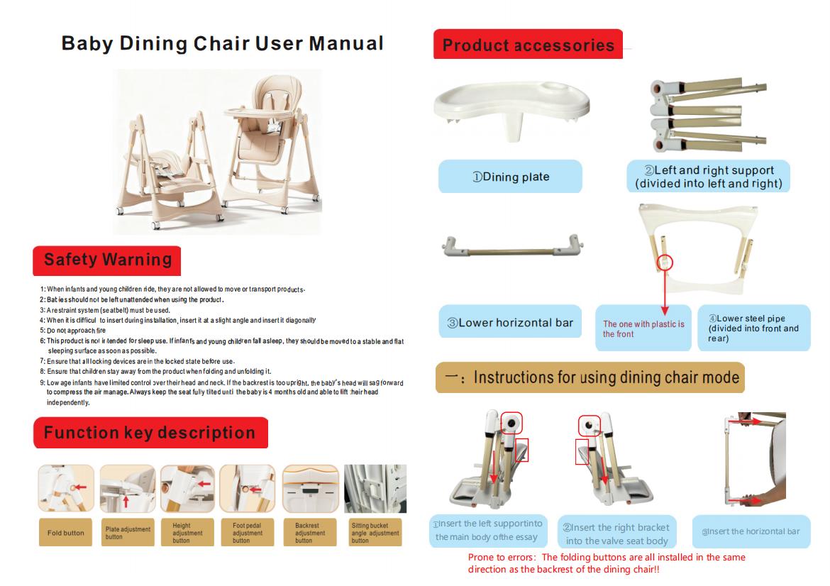 8-in-1 Adjustable High Chair,Upgrate High Chair & Cradle For Children's,Rocking chair with Removable 3-Position Adjustable Tray,Stability Structure & 3-Point Safety Harness,Dining Room Furniture Toddler Floor Seat,Gaming Chair,Vanity Chair,