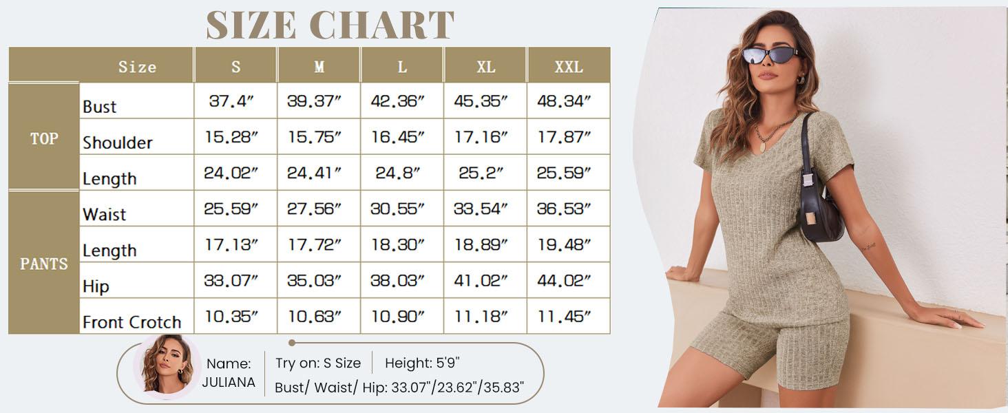 Ekouaer Biker Short Sets Women 2 Piece Outfits Ribbed Pajama Short Sleeve Workout Set Ekouaer Biker Short Sets Women 2 Piece Outfits Ribbed Pajama Short Sleeve Workout Set