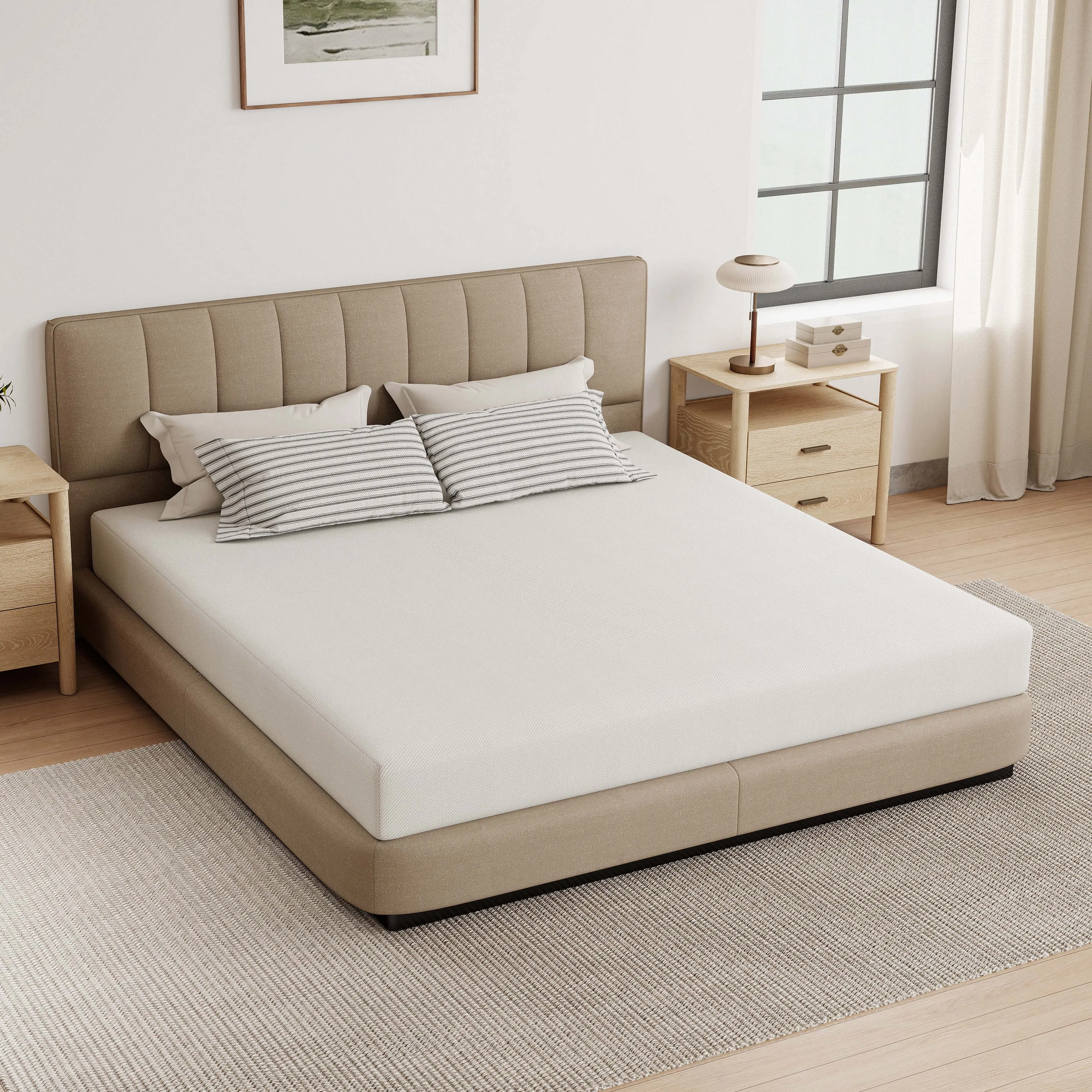 【 Home makeover】6 Inch Premium High Density Foam Sponge Mattress Foldable Portable Anti Slip No Collapse Cloud Sleep Mattress Twin Full Queen King Size for Indoor Outdoor Small Space, Breathable Bed Mattress, Soft Mattress