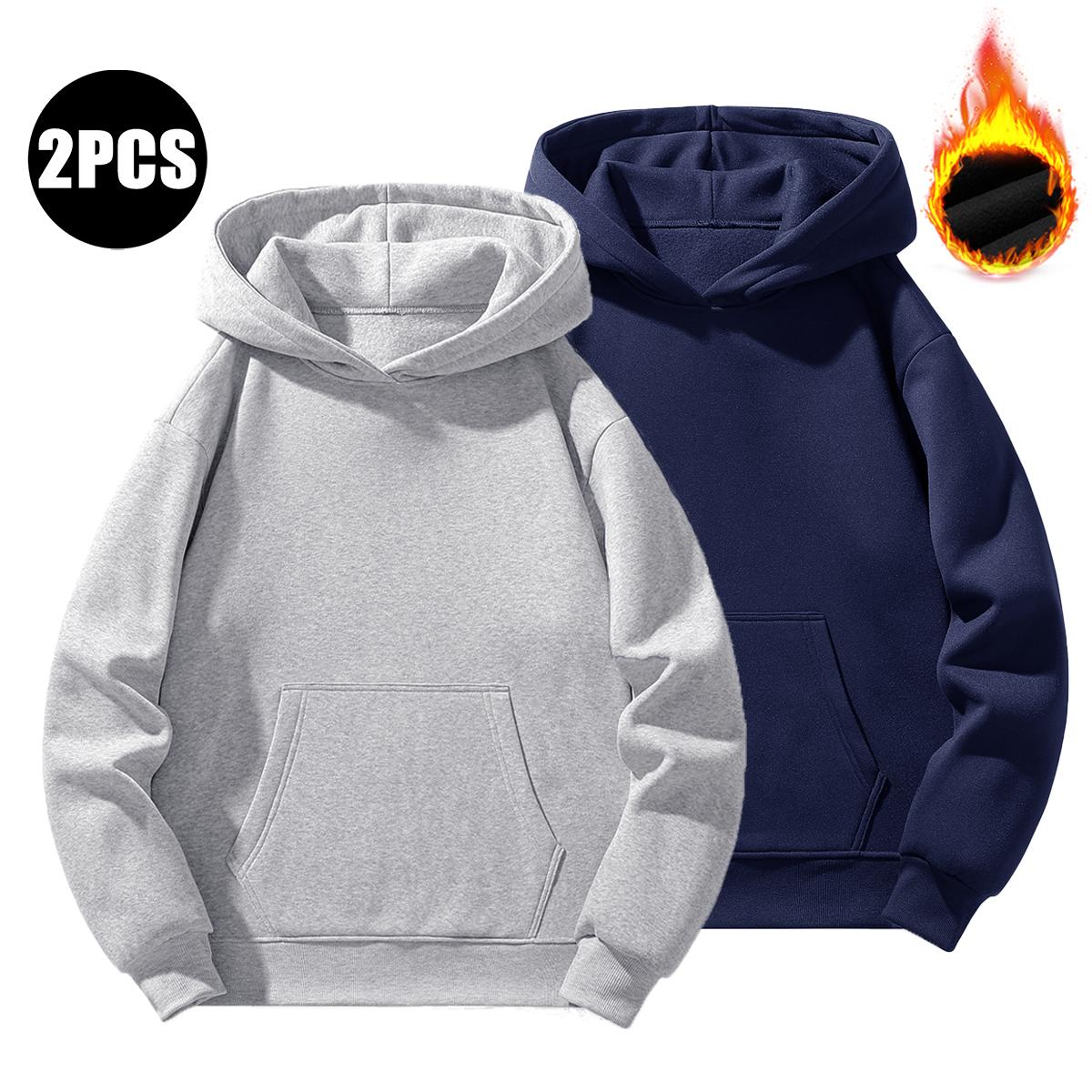 Sweatshirt Men's Solid Color Basic Hoodie Sports Unisex Autumn Winter Fleece Long Sleeve Suitable For Daily Casual Wear Couple