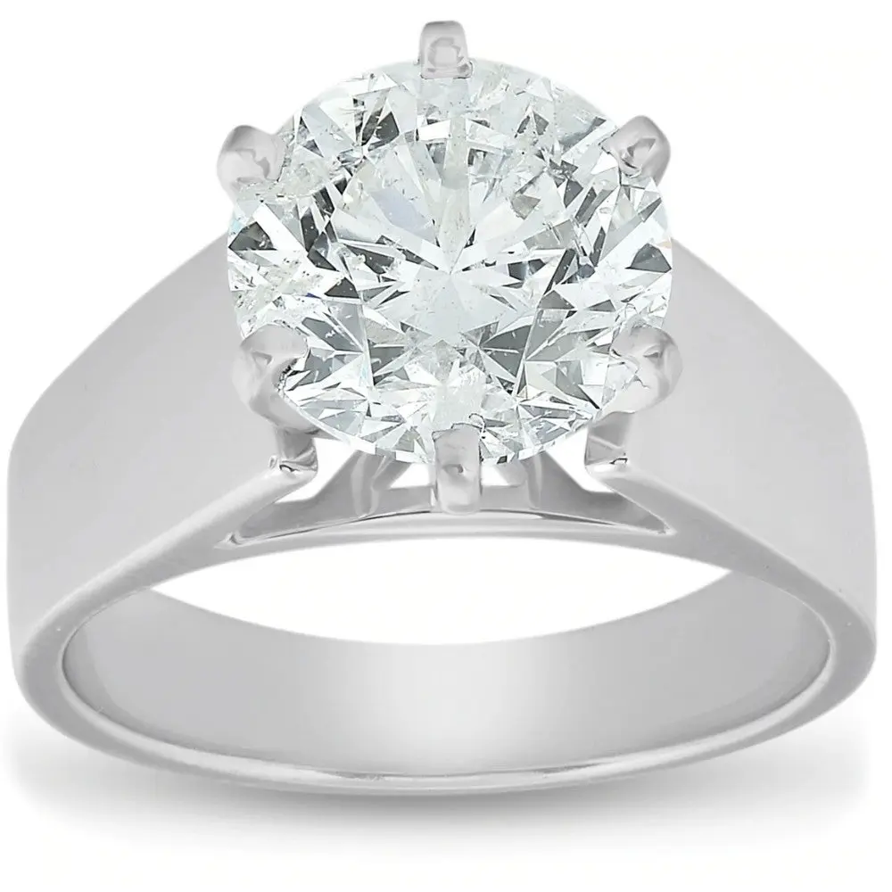 2 Ct Diamond Solitaire Engagement Ring 14k White Gold Lab Grown
