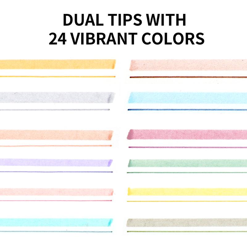 WRITECH Dual Tip Highlighter Aesthetic Fine & Chisel Tip Vintage Marker Highlighters No Bleed & Smear for Bible Highlighting Assorted Colors 12ct WRITECH Dual Tip Highlighter Aesthetic Fine & Chisel Tip Vintage Marker Highlighters No Bleed & Smear for Bible Highlighting Assorted Colors 12ct