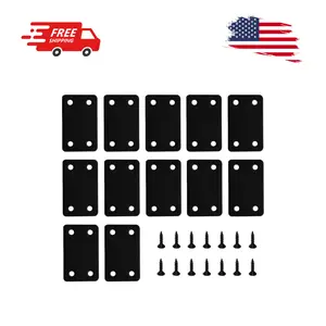 12 Pcs Black Metal Flat Straight Brace Bracket, 2.4 x 1.5 Inch Joining Fixing Brackets