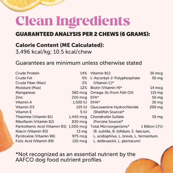 Pet Honesty Multivitamin 10-in-1 Daily Chews with Glucosamine, Omegas, and Probiotics for Dogs - Peanut Butter Flavor