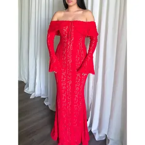 Mariah Lace Gown (Red)