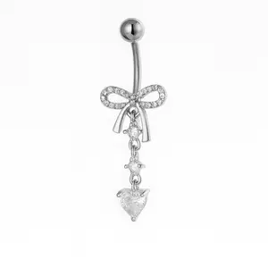 EVRY JEWELS Women's Hypoallergenic Sweetheart Belly Ring