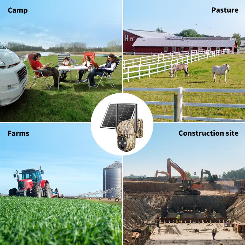 4G LTE Wireless Solar Powered Security Camera CB114S – 2K HD Live View 360° Coverage, No WiFi, Remote APP Controlled, WaterProof, Motion Activated, Night Vision, Outdoor, Data refill is required for Unlimited 4G data usage