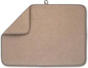 Bellemain XXL Dish Mat 24" x 17" ( LARGEST MAT ) Microfiber Dish Drying Mat , Super absorbent ( Mocha )