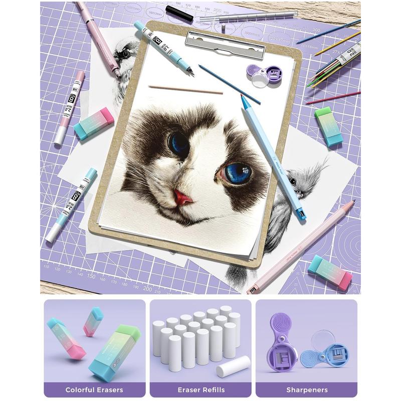 Four Candies 36PCS Aesthetic School Supplies, Mechanical Pencils 0.5mm, 0.7mm, 0.9mm & 2.0mm with 624PCS Lead Refills, Cute Mechanical Pencils for Writing, Drawing & Drafting,girly office supplies,cute school supplies, Stationery Set Student Essentials