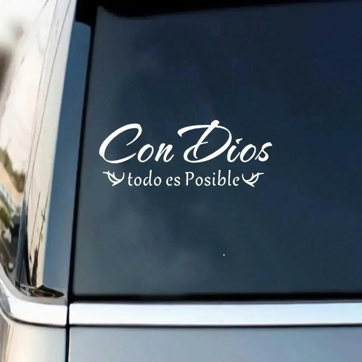 Inspirational "With God, Anything is Possible" Spanish Faith Stickers - for cars, motorcycles
