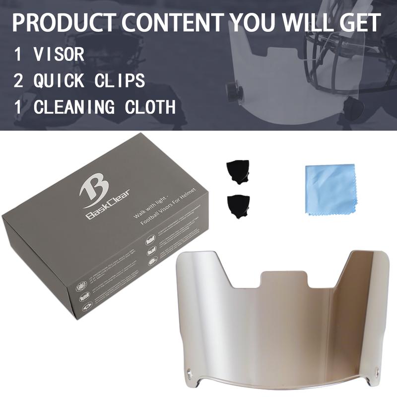 Clear Football Visor,Football Visors for Helmet,Football Helmet Visor Fits Adult & Youth Football Helmets, Anti-Fog, Scratch Resistant Clear Visor Football Face Shield