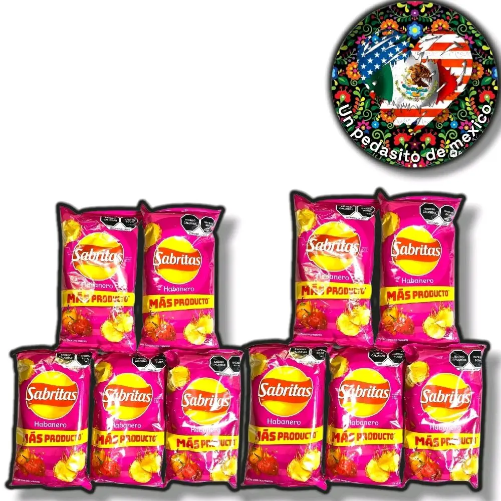 10 pack Sabritas habanero mexican snack fritos,chips Fritos mexicanos  Spicy Flavor Crunchy Snack