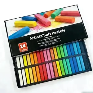 24 Colors Professional Soft Pastels, Artist-Grade Pastel Sticks for Hand-Drawn Illustration and DIY Crafts