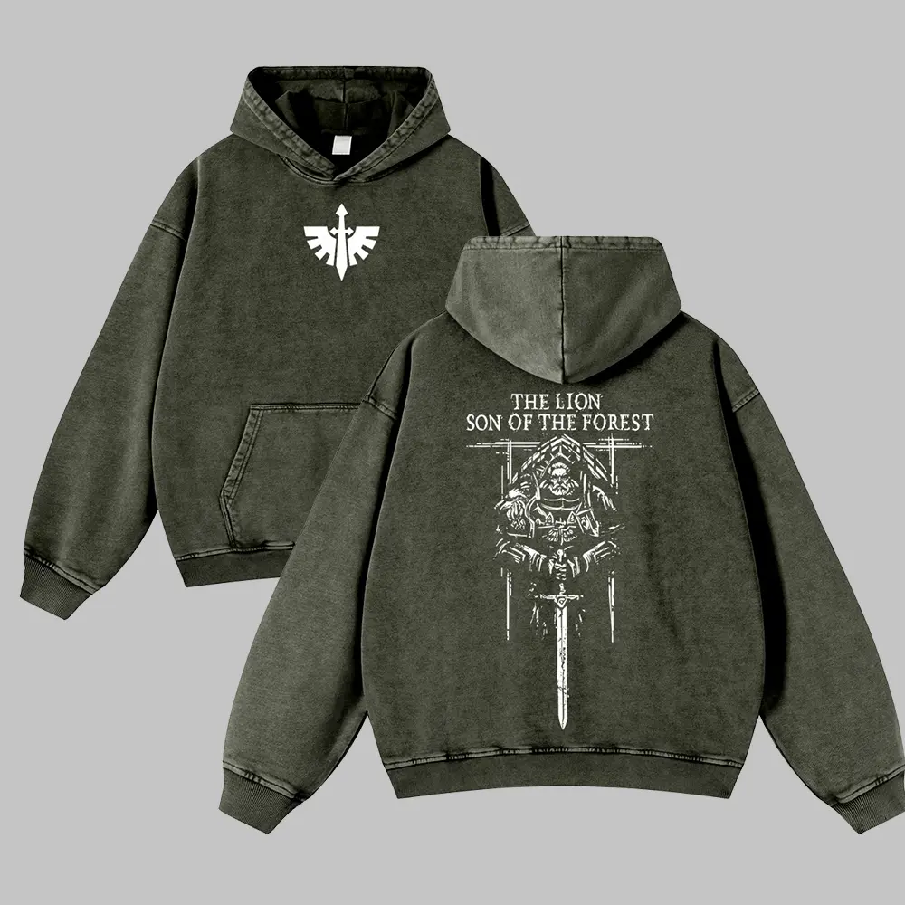 Warhammer 40k  Unisex FallFreshness outfits men streetwear 80s 90s graphic tees cotton Anime Game funny 380G Washed Hoodies men gifts