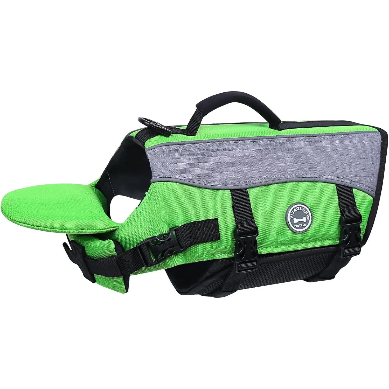 Bright Green Size S Front Float Dog Life Vest - Buoyancy Aid with Chin Float, Handle, Ripstop Fabric for Swimming, Boating (Puppies & Doggies), Puppy